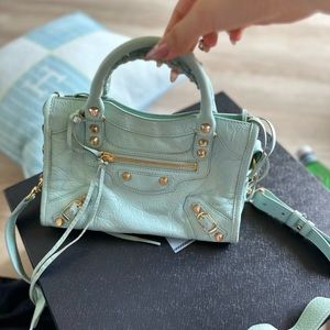 Balenciaga Neo classic leather bag Mini size Baby blue